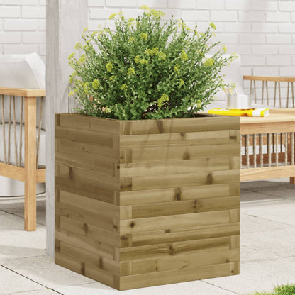 Garden Planter Impregnated Wood Pine Stackable Natural Impregnated 40 cm 46 cm 40 cm