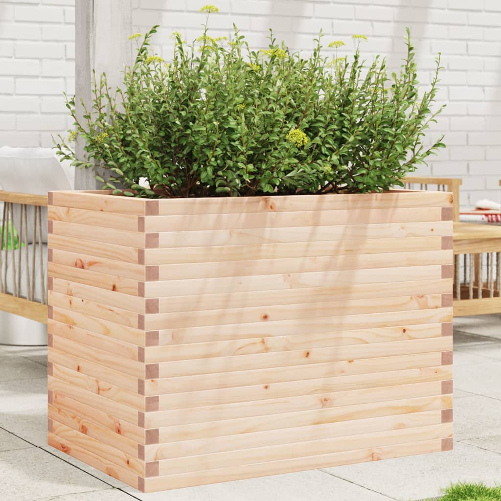 vidaXL Garden Planter Solid Wood Pine Stackable Natural Pine