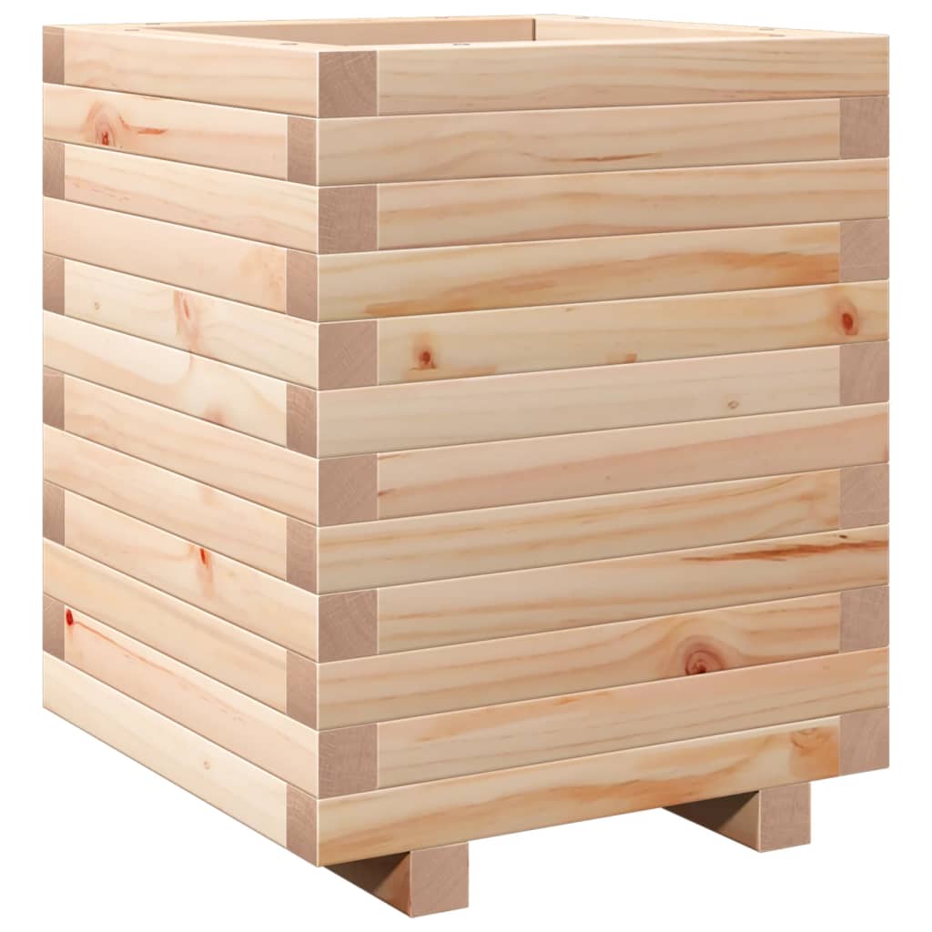 Garden Planter Solid Wood Pine Stackable Natural pine 49.5 cm