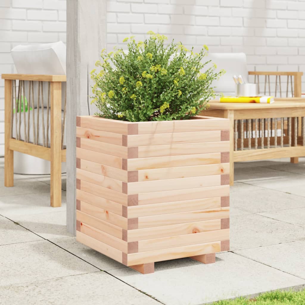 Garden Planter Solid Wood Pine Stackable Natural pine 49.5 cm