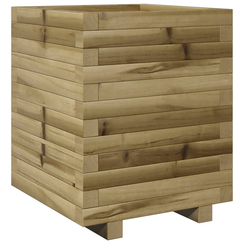 Garden Planter Impregnated Wood Pine Stackable Natural Impregnated 40 cm 49.5 cm 40 cm