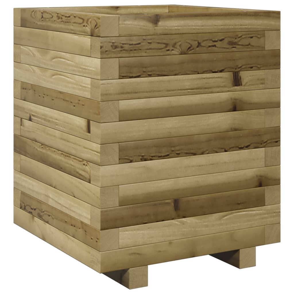 Garden Planter Impregnated Wood Pine Stackable Natural Impregnated 40 cm 49.5 cm 40 cm