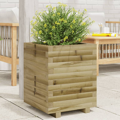 Garden Planter Impregnated Wood Pine Stackable Natural Impregnated 40 cm 49.5 cm 40 cm