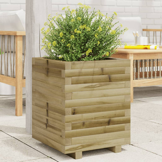 Garden Planter Impregnated Wood Pine Stackable Natural Impregnated 40 cm 49.5 cm 40 cm