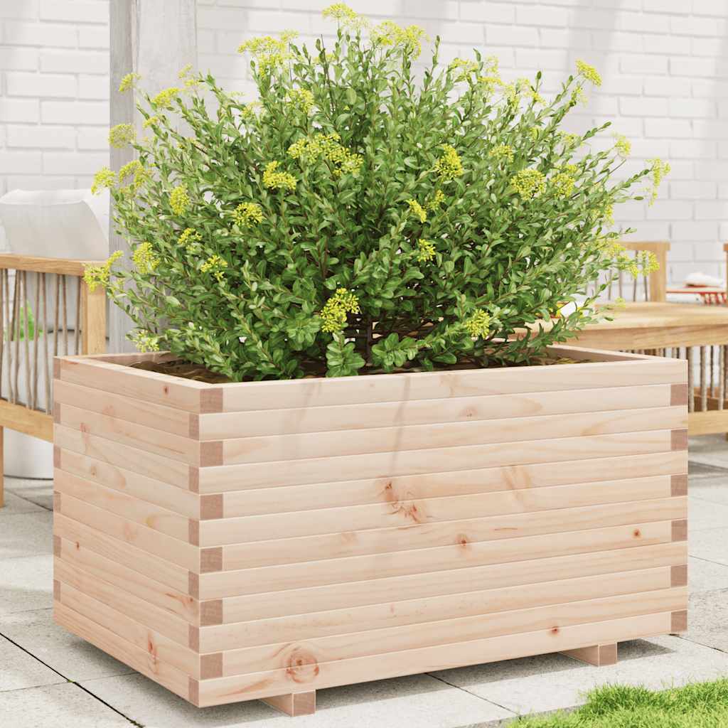 vidaXL Garden Planter Solid Wood Pine Stackable Natural Pine