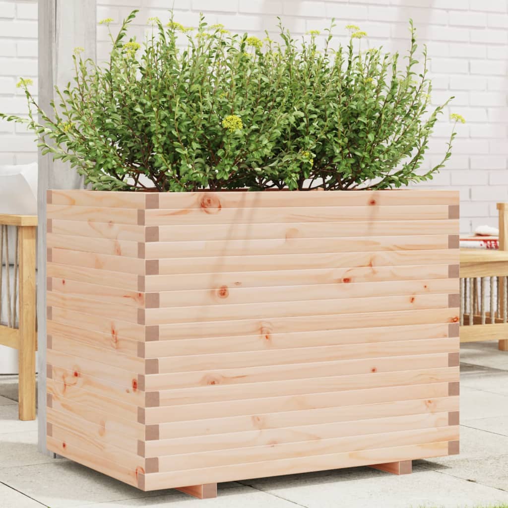 vidaXL Garden Planter Solid Wood Pine Stackable Natural Pine