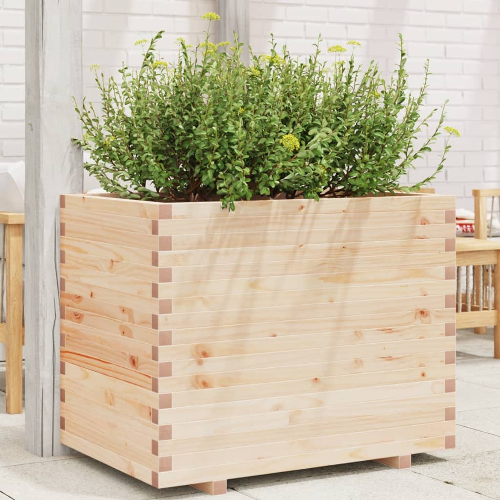 vidaXL Garden Planter Solid Wood Pine Stackable Natural Pine