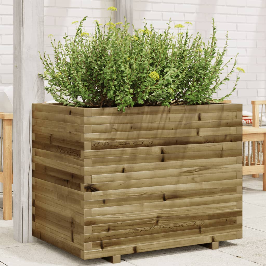 Garden Planter Impregnated Wood Pine Stackable Natural Impregnated 90 cm 72 cm 60 cm