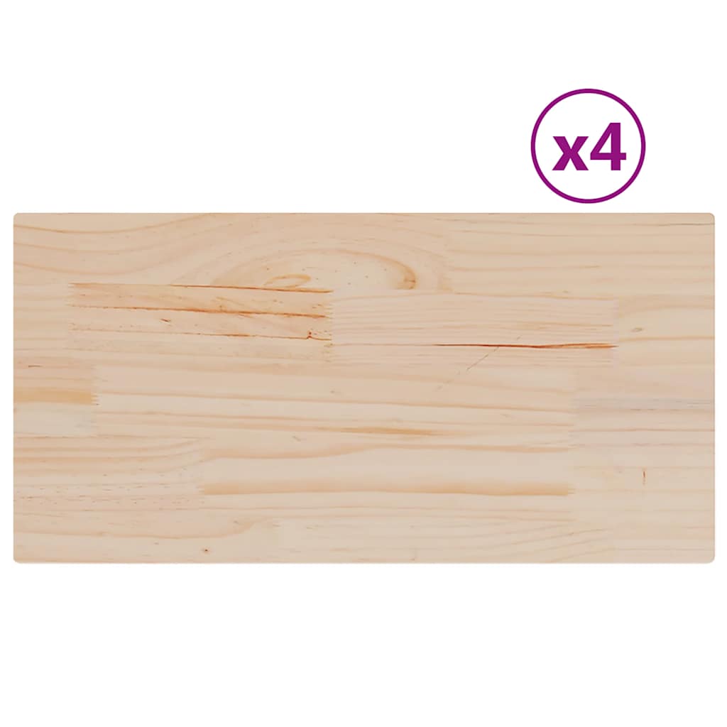 vidaXL Table Tops 4 pcs 90x45x1.7 cm Rectangular Solid Wood Pine 2