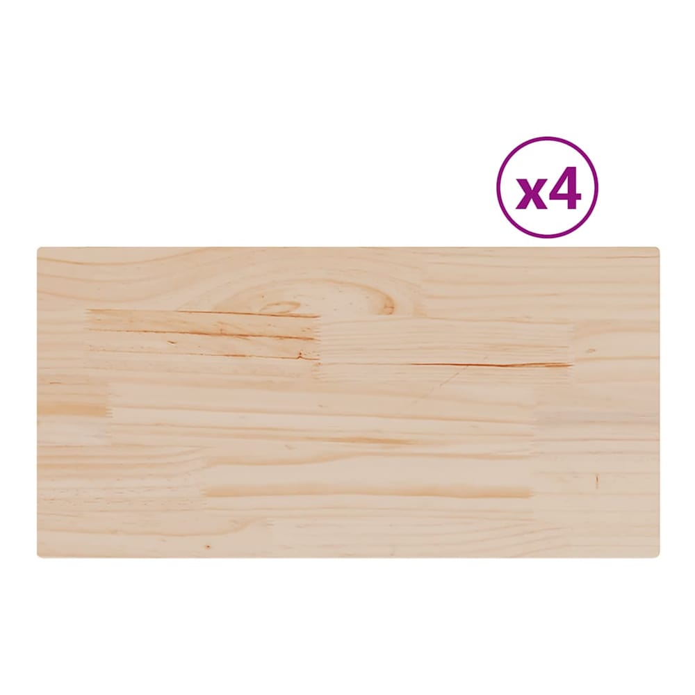 Table Tops Rectangular Solid Wood Pine Height 2.5 cm 90 cm 45 cm
