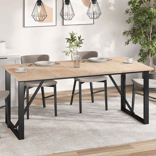 vidaXL Table Tops 4 pcs Rectangular Solid Wood Pine set up as a dining table with chairs