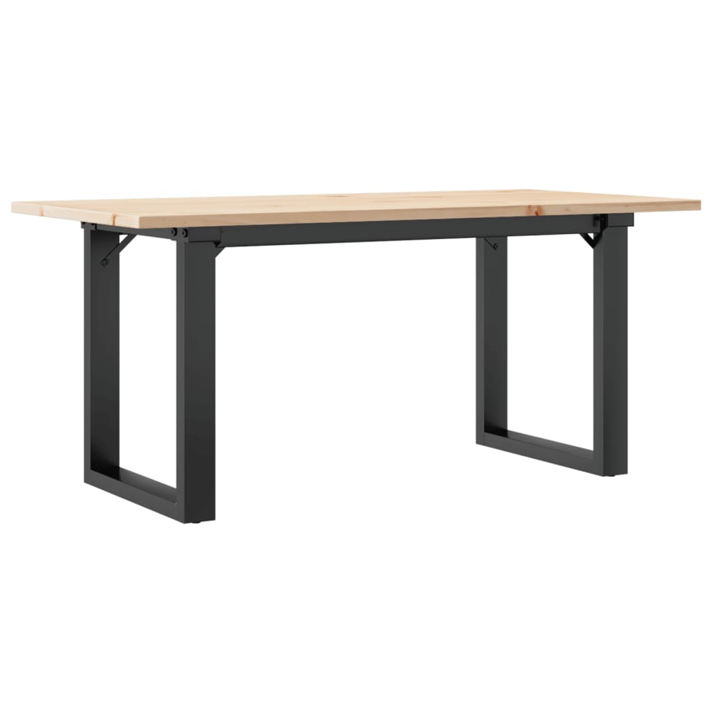 vidaXL Coffee Table O-Frame 90x40x45 cm Solid Wood Pine and Steel 2