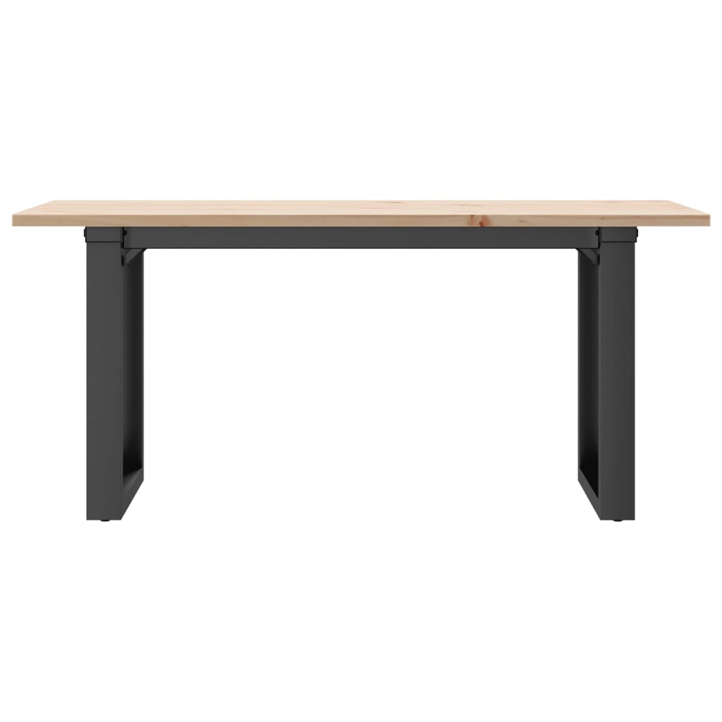 vidaXL Coffee Table O-Frame 90x40x45 cm Solid Wood Pine and Steel 4