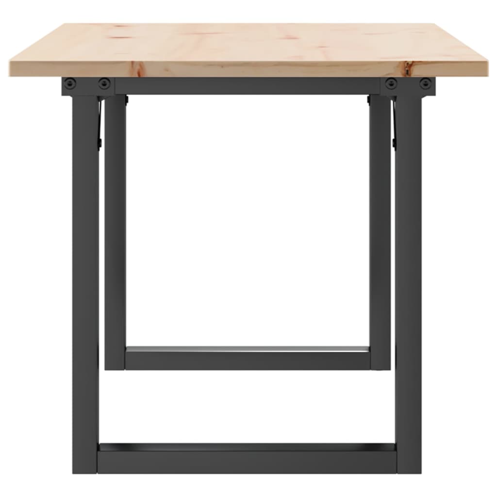 vidaXL Coffee Table O-Frame 90x40x45 cm Solid Wood Pine and Steel 5