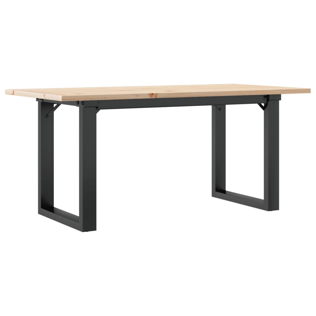 vidaXL Coffee Table O-Frame 90x40x45 cm Solid Wood Pine and Steel 6