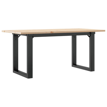 vidaXL Coffee Table O-Frame 90x40x45 cm Solid Wood Pine and Steel 6