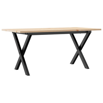 vidaXL Coffee Table X-Frame 90x40x45 cm Solid Wood Pine and Steel 2