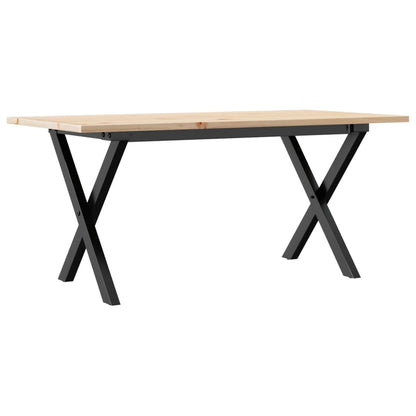 vidaXL Coffee Table X-Frame 90x40x45 cm Solid Wood Pine and Steel 6