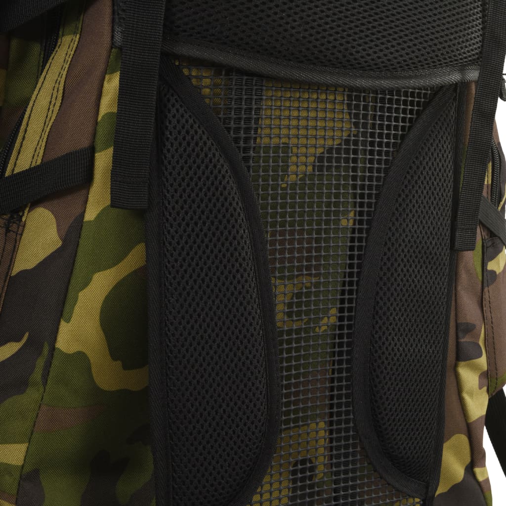 vidaXL Hiking Backpack Green Camouflage 80 L Oxford Fabric 4