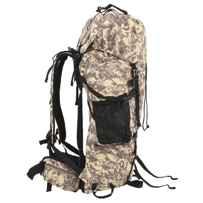 vidaXL Hiking Backpack Camel Brown Camouflage 100 L Oxford Fabric 2
