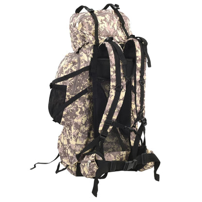 vidaXL Hiking Backpack Camel Brown Camouflage 100 L Oxford Fabric 3