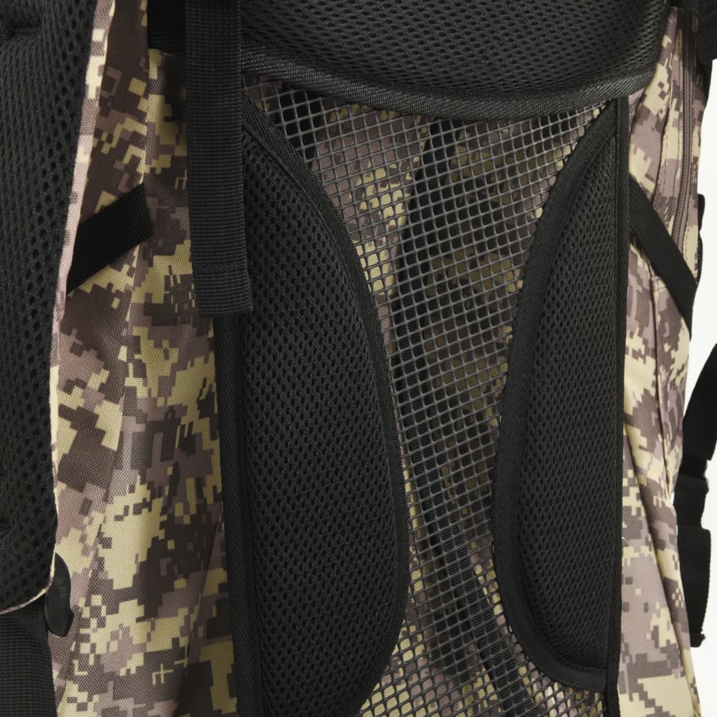vidaXL Hiking Backpack Camel Brown Camouflage 100 L Oxford Fabric 4