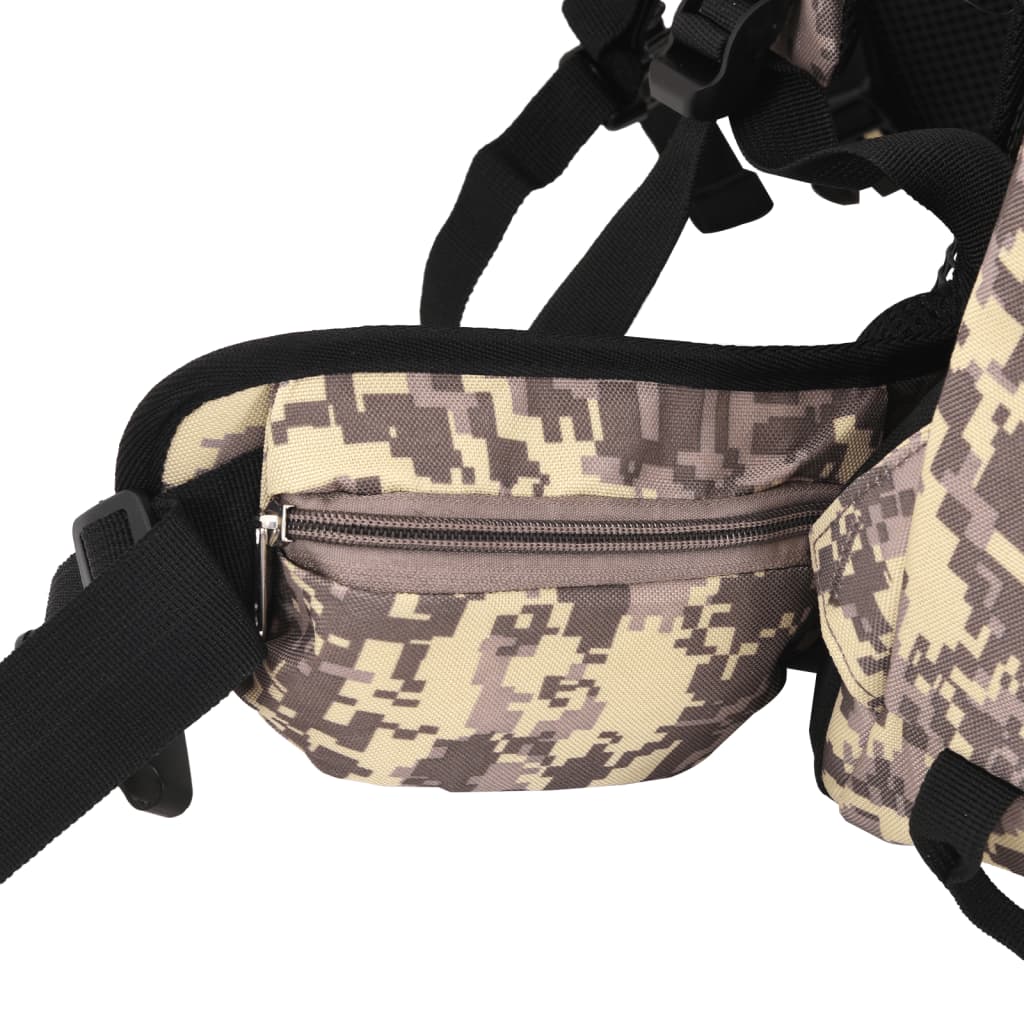 vidaXL Hiking Backpack Camel Brown Camouflage 100 L Oxford Fabric 5