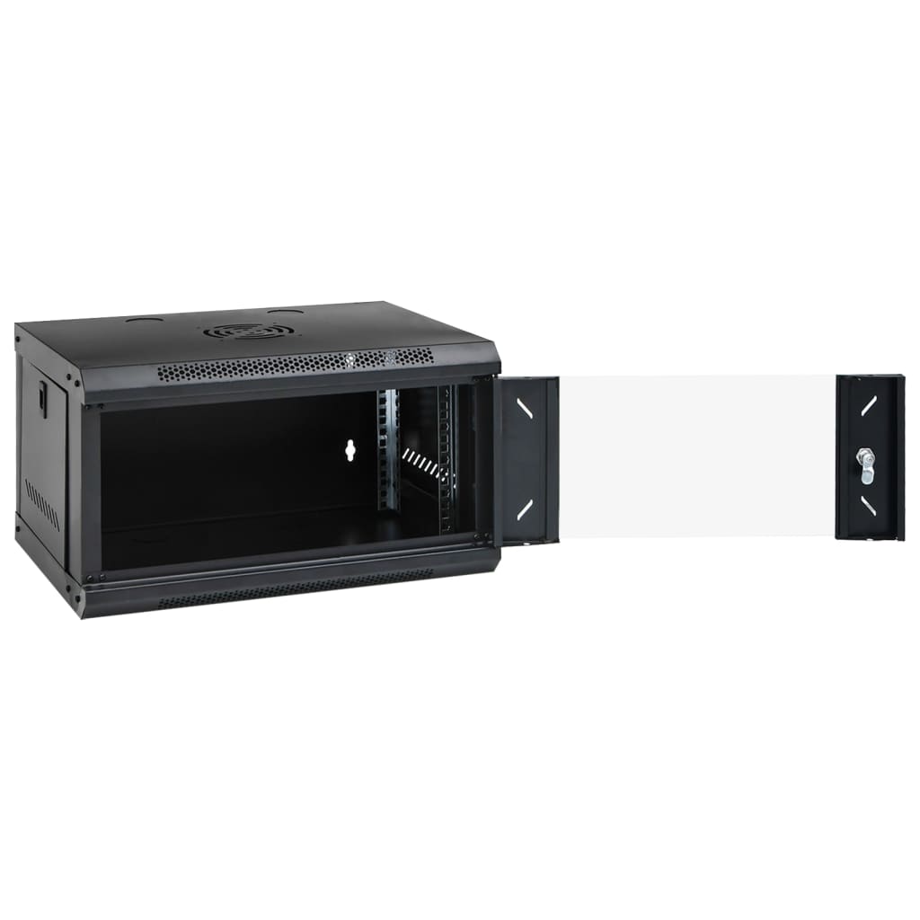 Network Cabinet with Storage Steel Black 53 cm 30 cm 40 cm