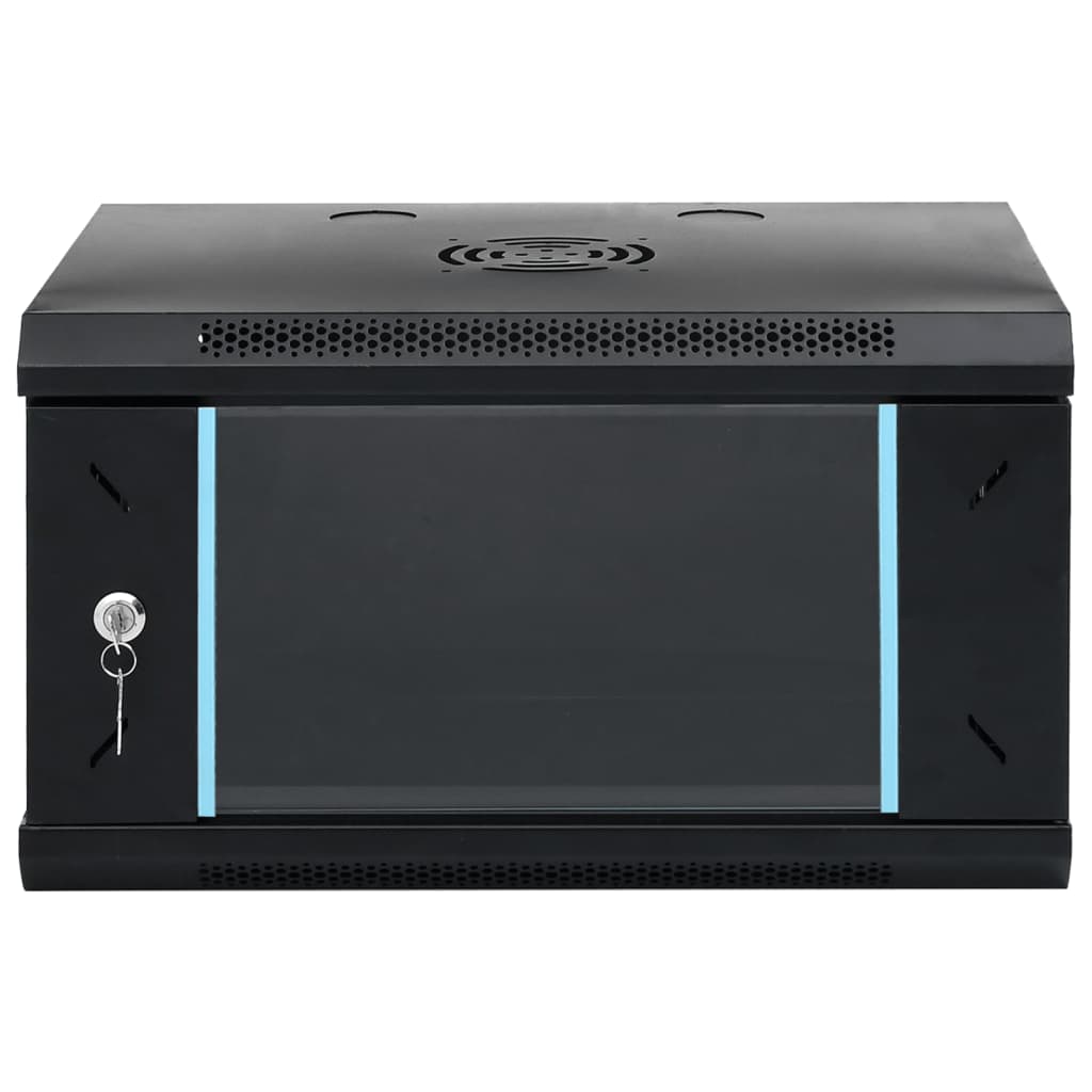 Network Cabinet with Storage Steel Black 53 cm 30 cm 40 cm