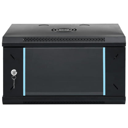 Network Cabinet with Storage Steel Black 53 cm 30 cm 40 cm