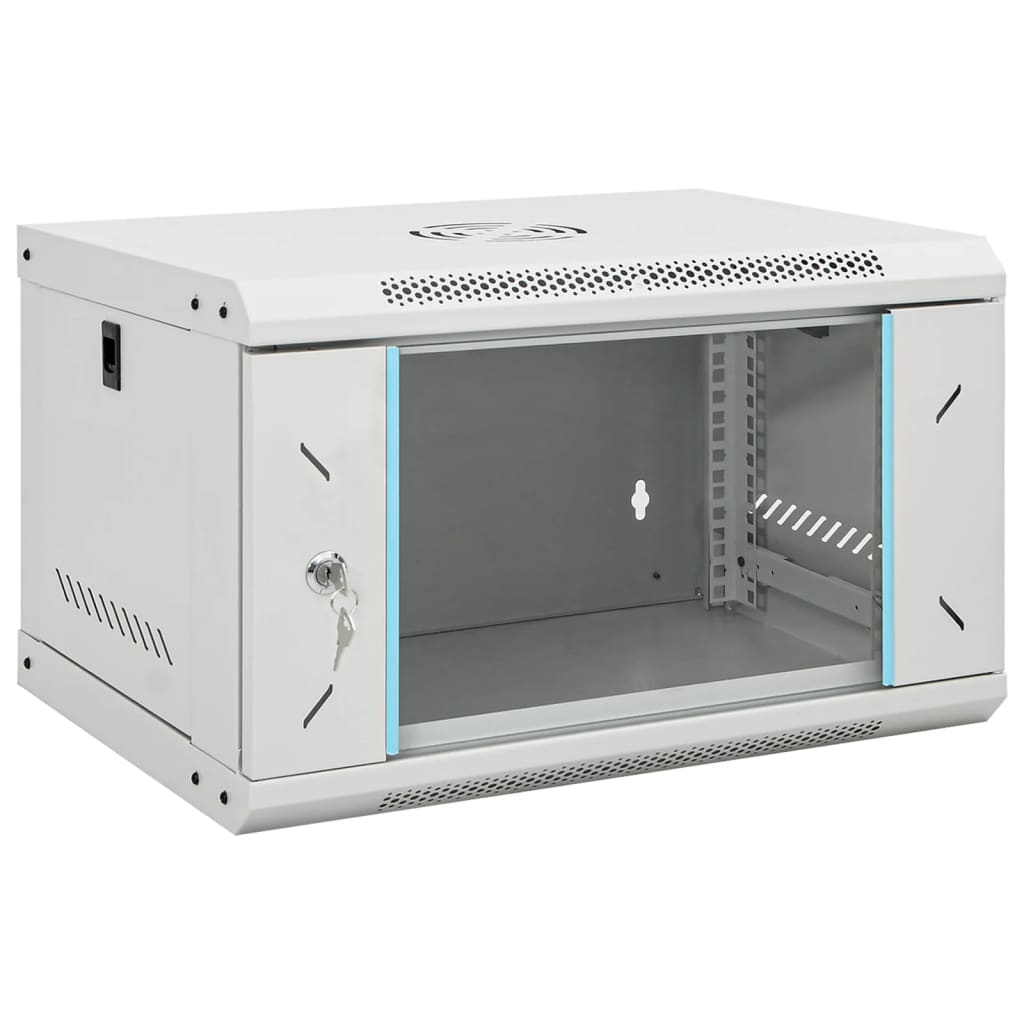 vidaXL 6U Wall Mounted Network Cabinet 19" IP20 53x40x30 cm 1