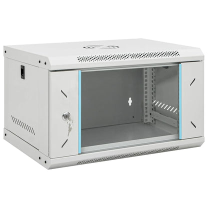 vidaXL 6U Wall Mounted Network Cabinet 19" IP20 53x40x30 cm 1