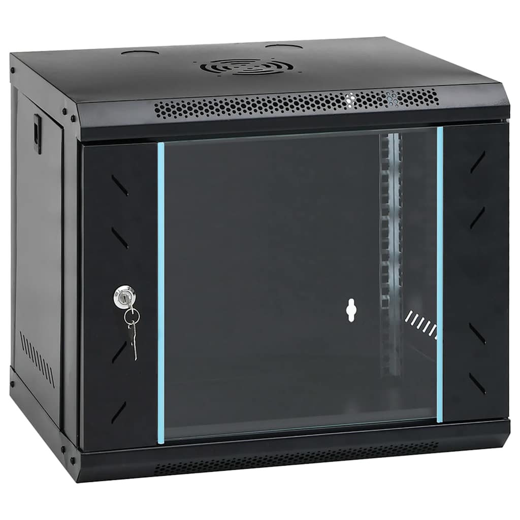 Network Cabinet with Storage Steel Black 53 cm 45 cm 40 cm