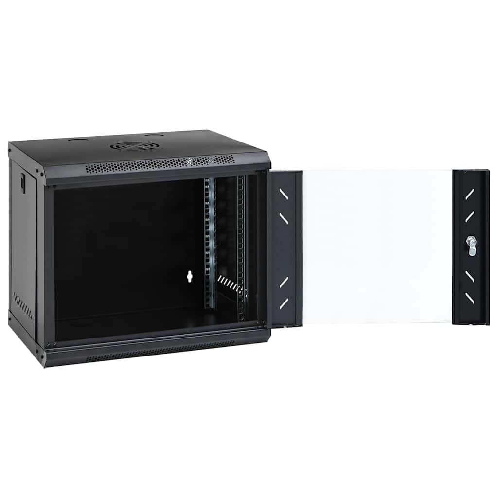 Network Cabinet with Storage Steel Black 53 cm 45 cm 40 cm