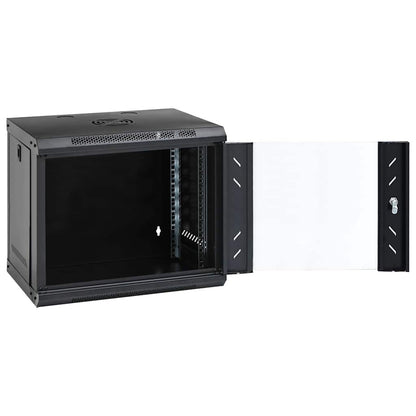 Network Cabinet with Storage Steel Black 53 cm 45 cm 40 cm