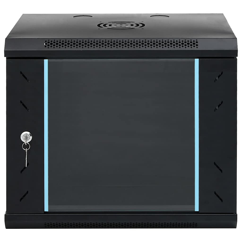 Network Cabinet with Storage Steel Black 53 cm 45 cm 40 cm