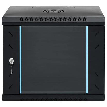 Network Cabinet with Storage Steel Black 53 cm 45 cm 40 cm
