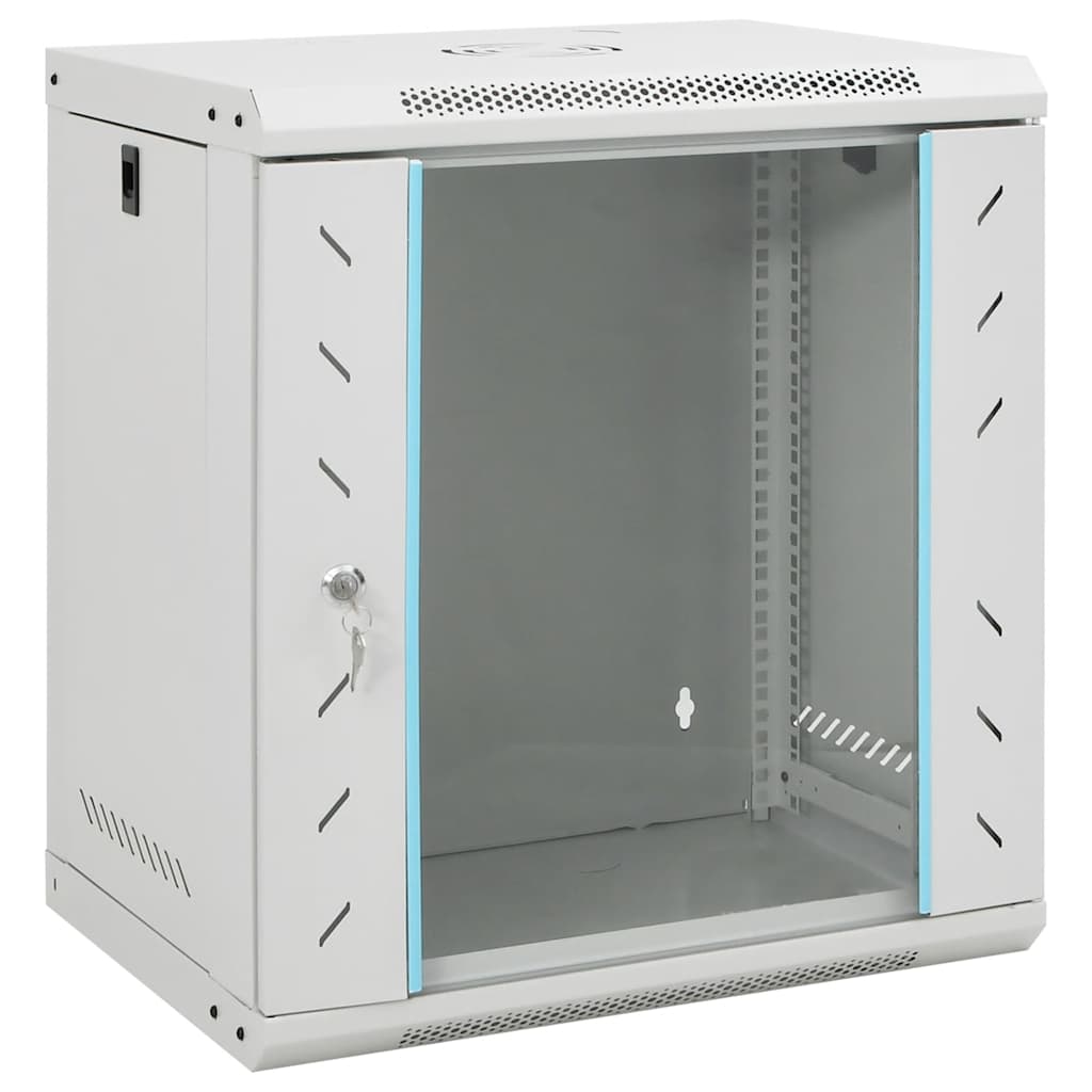 vidaXL Network Cabinet with Storage Steel Grey