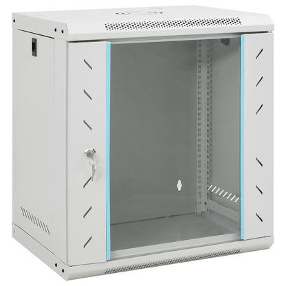 vidaXL Network Cabinet with Storage Steel Grey