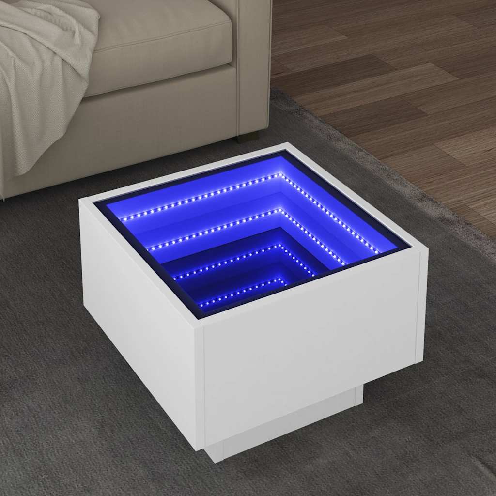 vidaXL Side Table with LED 40x40x30 cm Engineered Wood