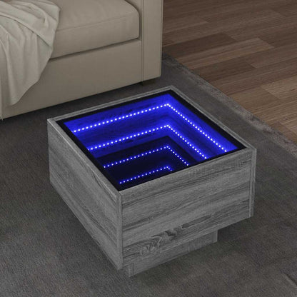 vidaXL Side Table with LED 40x40x30 cm Engineered Wood