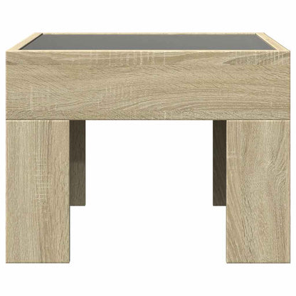vidaXL Coffee Table with Infinity LED Sonoma Oak 40x40x30 cm 6