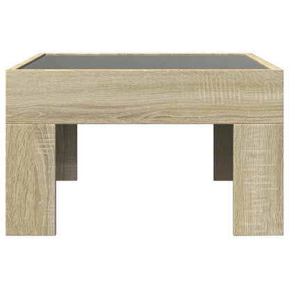 vidaXL Coffee Table with Infinity LED Sonoma Oak 50x50x30 cm 6