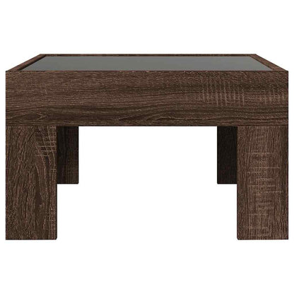 vidaXL Coffee Table with Infinity LED Brown Oak 50x50x30 cm 6