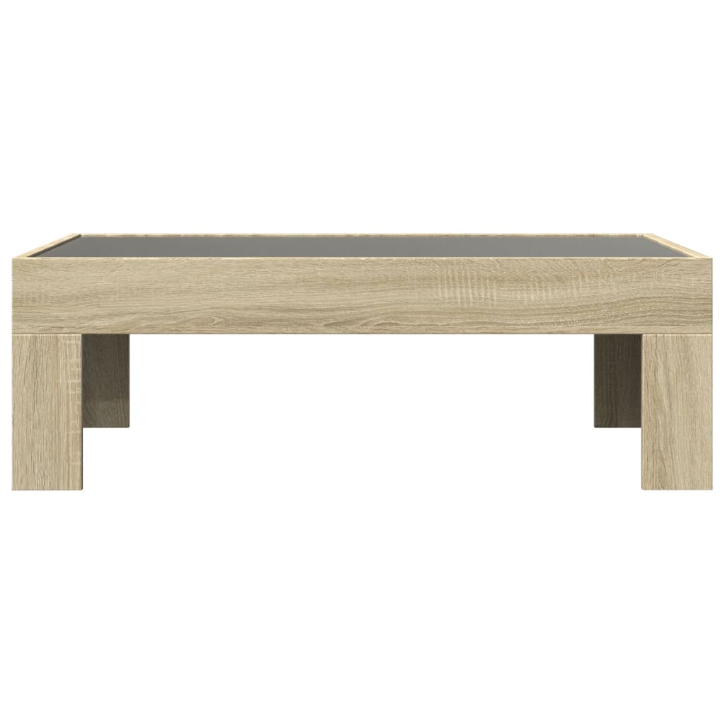 Coffee Table with Infinity LED 90x50x30 cm Sonoma oak