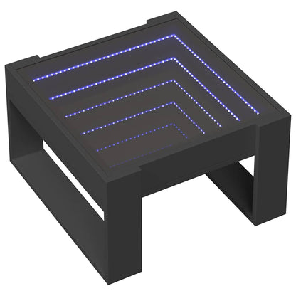 vidaXL Coffee Table with Infinity LED Black 50x53x30 cm 3