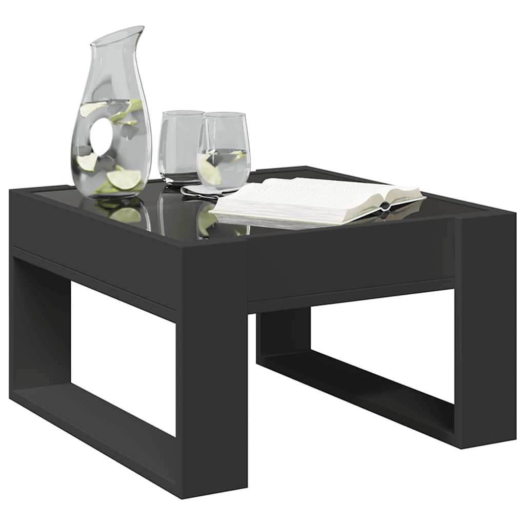 vidaXL Coffee Table with Infinity LED Black 50x53x30 cm 5
