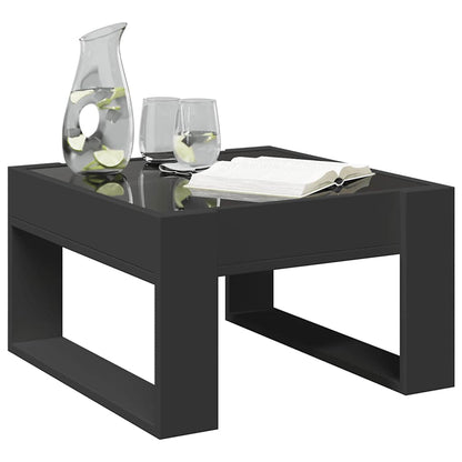 vidaXL Coffee Table with Infinity LED Black 50x53x30 cm 5