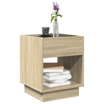 vidaXL Coffee Table with Infinity LED Sonoma Oak 40x40x50 cm 5