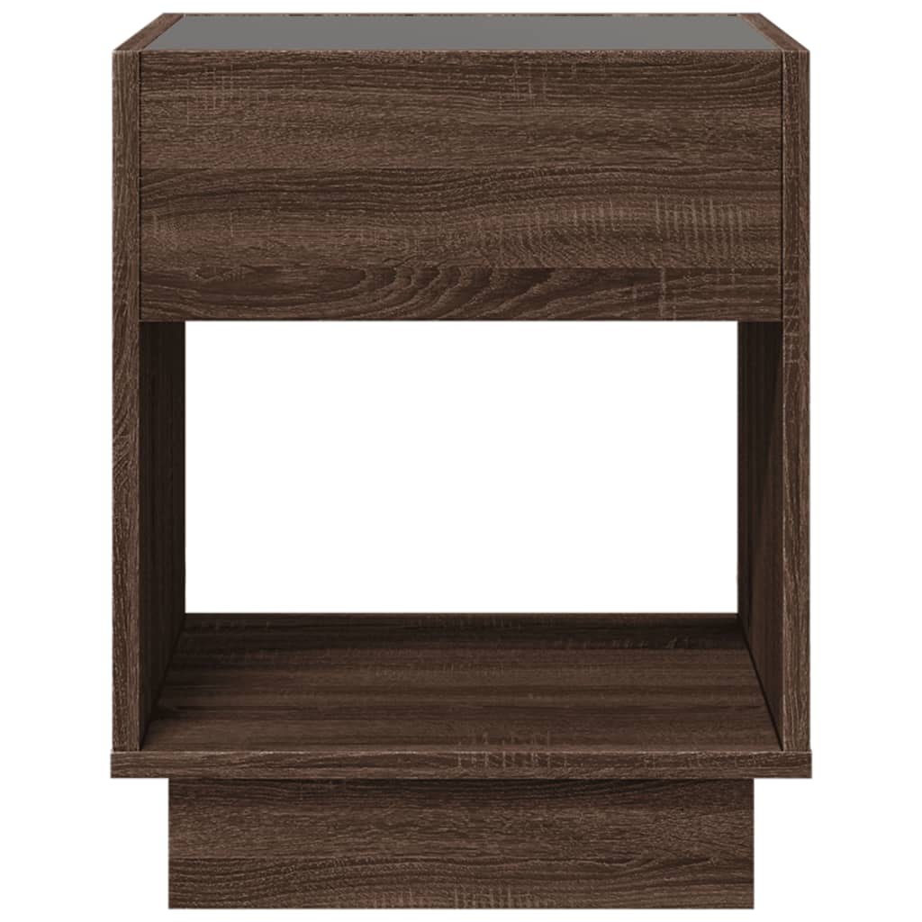 vidaXL Coffee Table with Infinity LED Brown Oak 40x40x50 cm 6